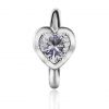 Oval navel jewel with small zirconia heart