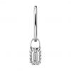 EARRING WITH EMERALD CUT PREMIUM CUBIC ZIRCONIA CHARM