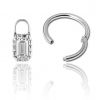 EARRING WITH EMERALD CUT PREMIUM CUBIC ZIRCONIA CHARM